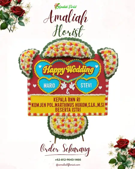 Papan Bunga Pernikahan Betek